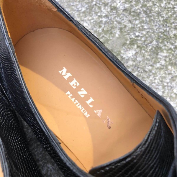 Richelieu Mezlan 4338 véritable lézard noir