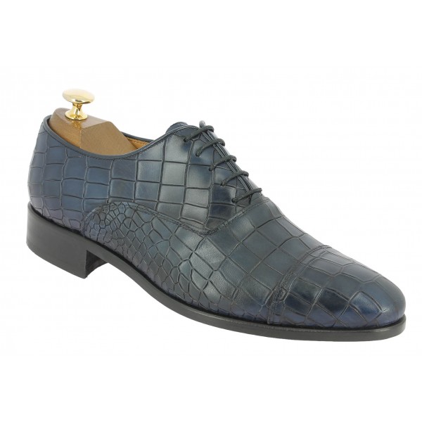 Richelieu Center 51 classico Ambas cuir marine façon croco