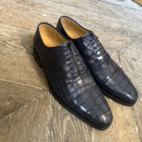 Richelieu Center 51 12082 cuir marine façon crocodile