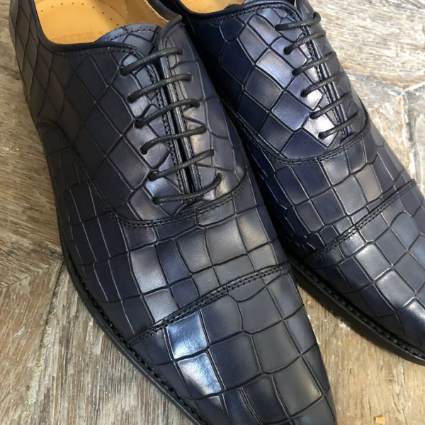 Richelieu Center 51 12082 cuir marine façon crocodile