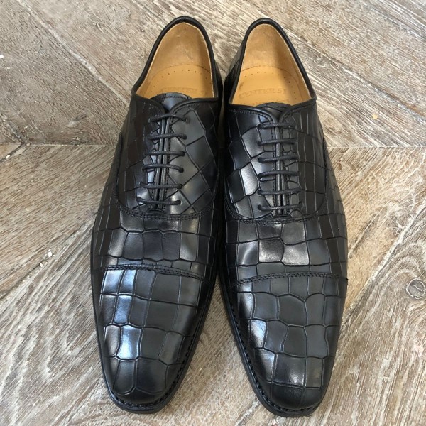 Richelieu Center 51 12082 cuir noir façon crocodile