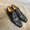 Oxford shoe Center 51 12082 black leather crocodile print finish