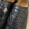 Oxford shoe Center 51 12082 black leather crocodile print finish