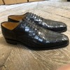 Oxford shoe Center 51 12082 black leather crocodile print finish