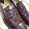 Mocassin Center 51 13854 cuir marron façon crocodile