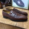 Mocassin Center 51 13854 cuir marron façon crocodile
