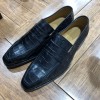 Mocassin Center 51 13854 cuir noir façon crocodile