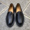 Moccasin Center 51 14101 black leather crocodile print finish