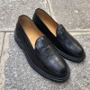 Mocassin Center 51 14101 cuir noir façon crocodile