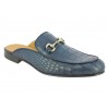 Mule loafer Center 51 navy blue leather croco print finish