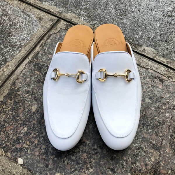 Mule Center 51 cuir blanc