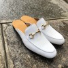 Mule Center 51 cuir blanc