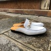 Mule Center 51 cuir blanc