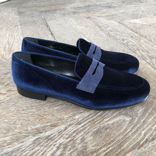 Moccasin shoe Center 51 Sommer blue navy velvet