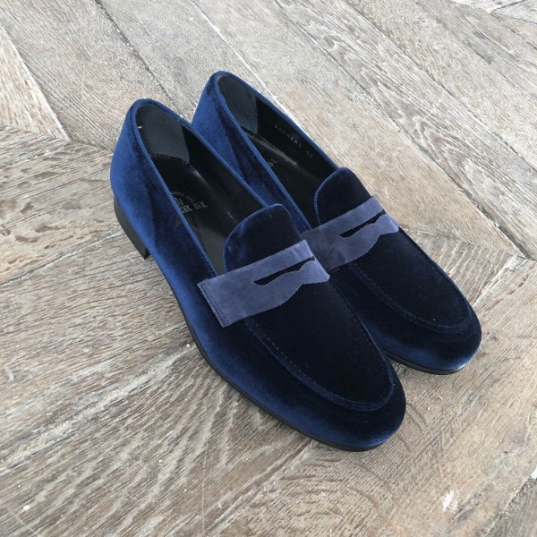 Moccasin shoe Center 51 Sommer blue navy velvet