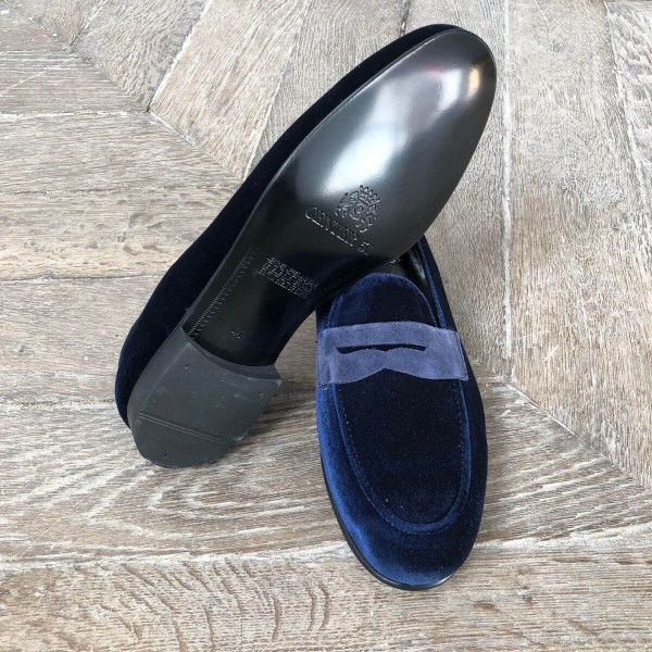 Moccasin shoe Center 51 Sommer blue navy velvet