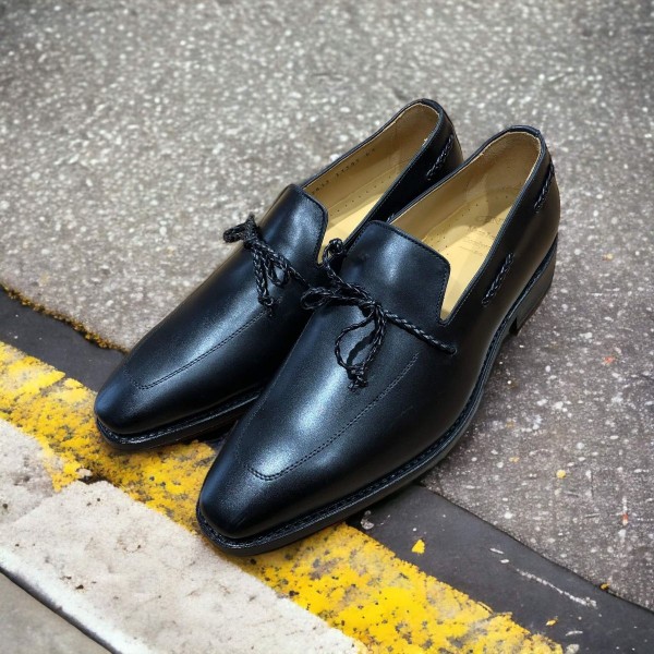 Moccasin Center 51 13813 blue navy leather