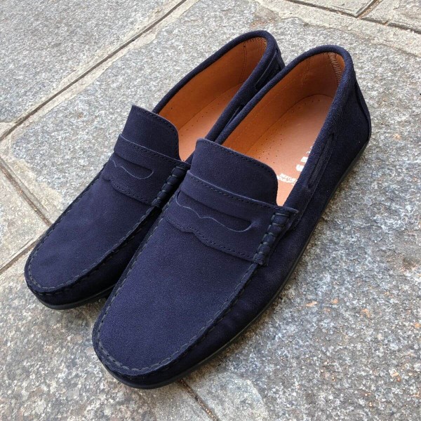 Mocassin souple Orland 1633 daim marine