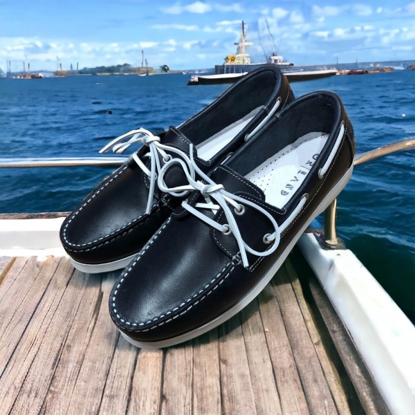 Boat shoe Orland 1421 navy blue leather